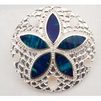 RARD290S Large Sterling Silver Sand dollar with Opal Slider